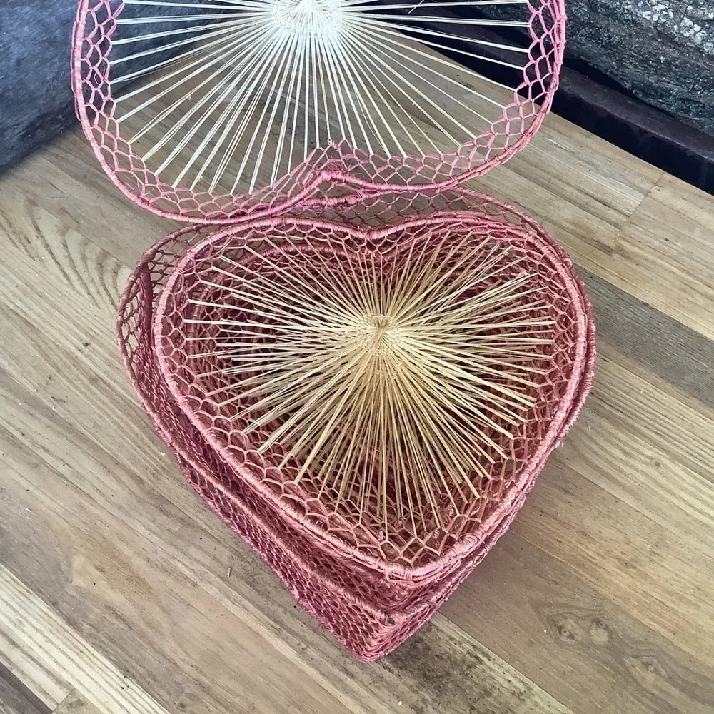 For the Love of Valentine’s Day Vintage Heart Shaped Nesting Baskets String Art